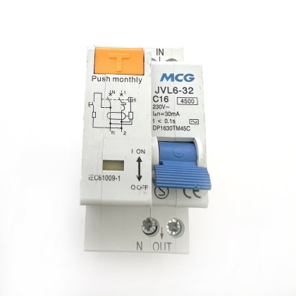 MCG JVL6-32 C16 16A 16 Amp 30mA 2 Double Pole RCBO Circuit Breaker Type AC